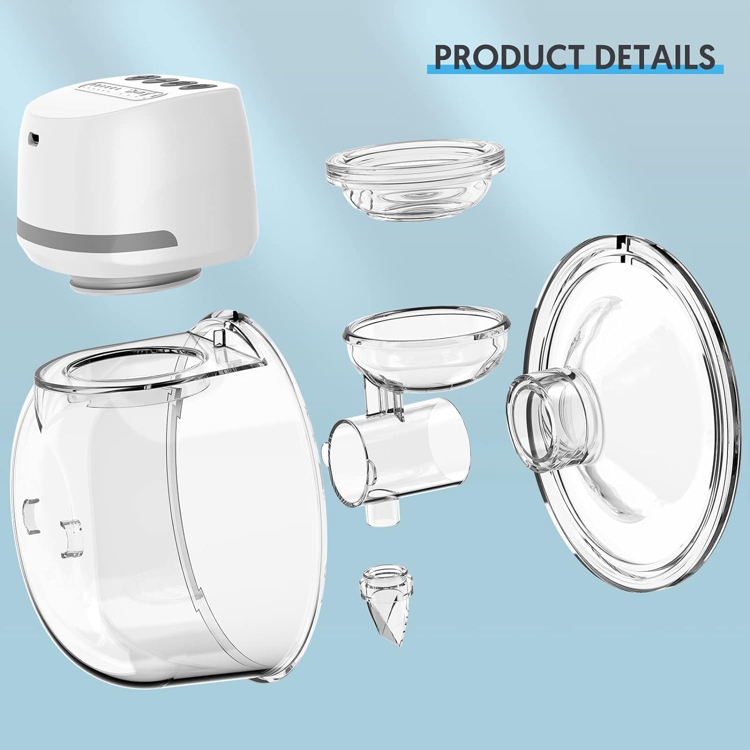 Bellababy Tiralatte Elettrico Indossabile Mani Libere a Basso Rumore, Tiralatte Viene Fornito con Flange da 24 mm, 4 Modalità e 6 Livelli di Aspirazione, 1 Pieza, Grigio, EU8042