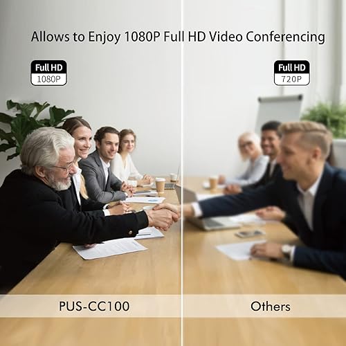 Miniatura 2 de Cámara web de conferencia con micrófono y altavoz para videollamada HD 1080P, cámara de 110° ultra gran angular todo en 1, captación de voz de 19