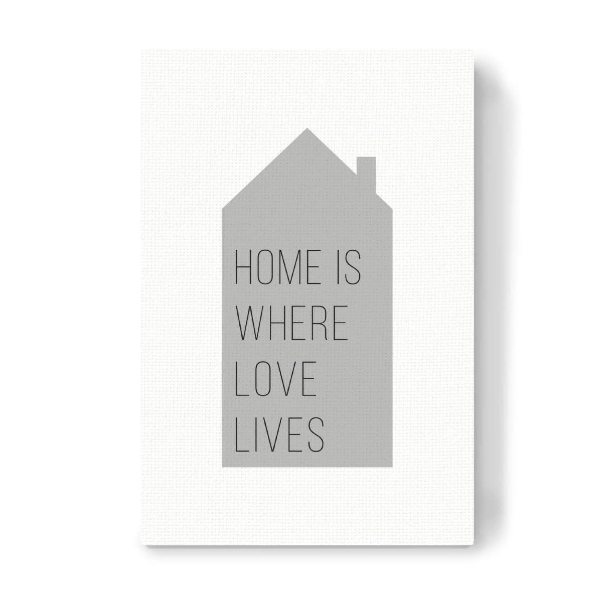 artboxONE Leinwand 90x60 cm Typografie Home is Where Love Lives | Gray von Man ON The Milky Way