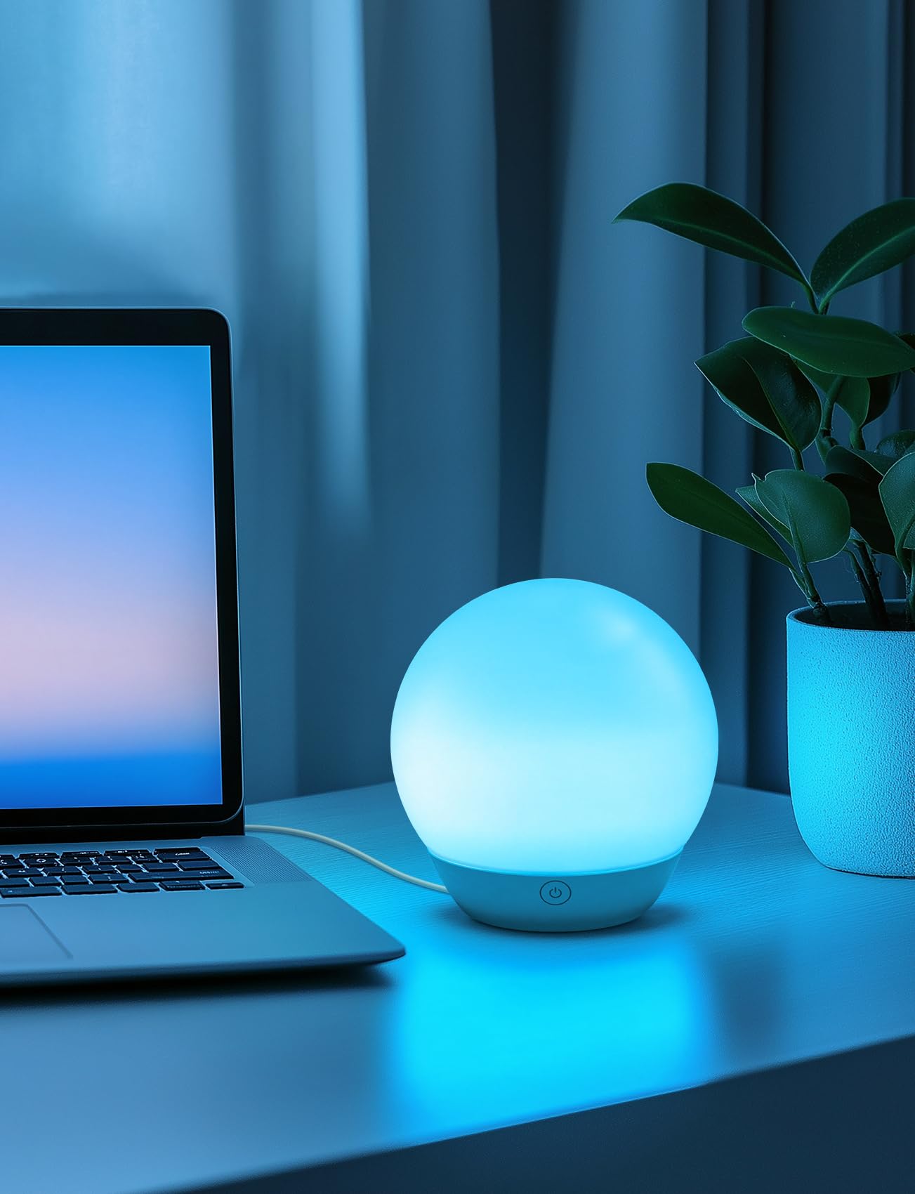 Aigostar Lampada da Comodino Smart, Controllo dei Colori a strati Bluetooth Lampada Tavolo Compatibile con Alexa, Dimmerabile RGB CCT, per camera da letto soggiorno, 2pcs