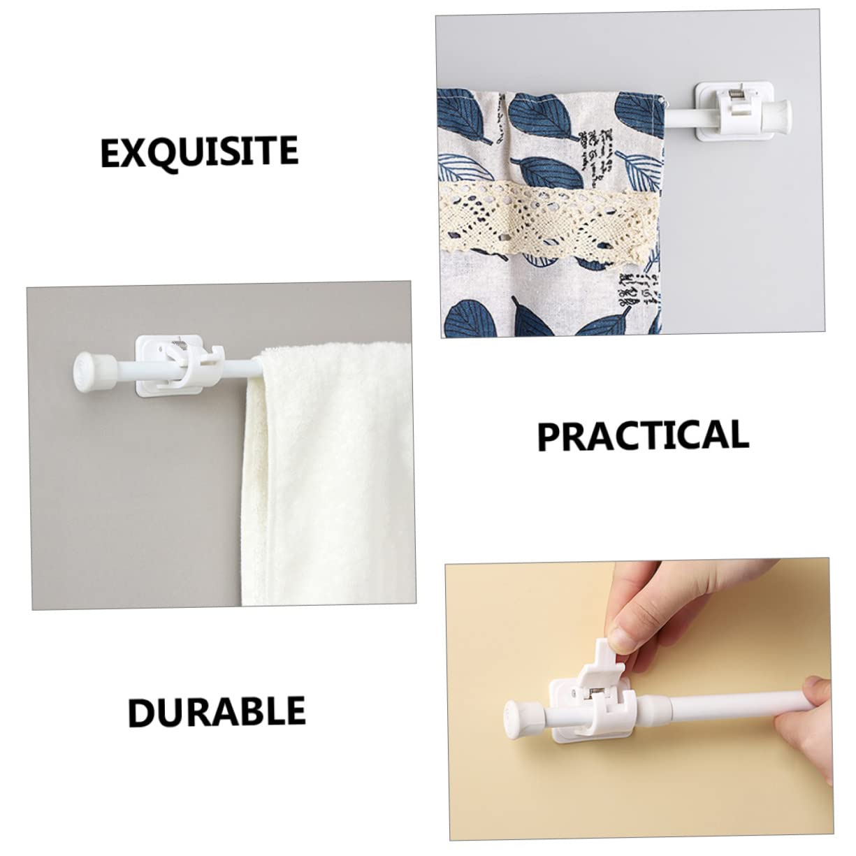 Alipis 3 Ensembles Crochet Collant pour Tringle À Rideau Vis Tringles À Rideaux en Or Pendaison Baie Filet Belvédère Crochets De Tringle À Rideau Étagère Double Blanche Abdos 4 Pièces * 3