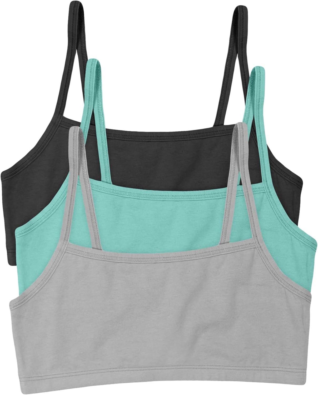 Hanes Women's Cropped Bralette Pack, 3-Pack, Breathable Crop Top Bras, Solid or Assorted, 3-Pack