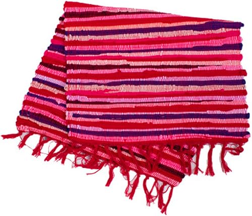 Miniatura 6 de Zeafeel Chindi - Alfombra de trapo, lavable a máquina, reversible, de algodón, tejida a mano, multicolor, a rayas, para dormitorio, sala de estar,