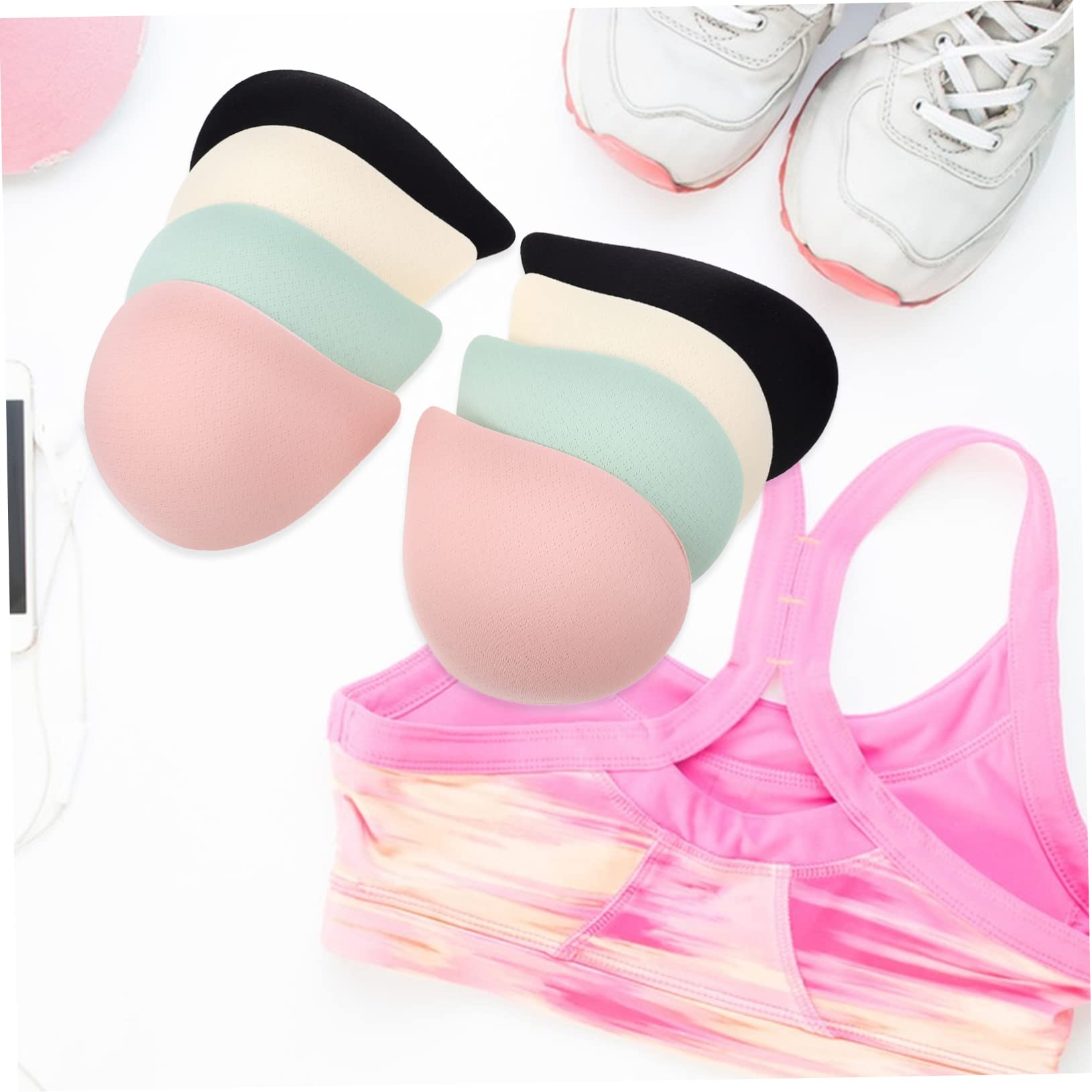 12 Pares de Almohadillas de Sujetador Hechas de Fibra Elástica y Poliéster para Mujer Cómodas y Ligeras para Tops de Bikini y Sujetadores Deportivos