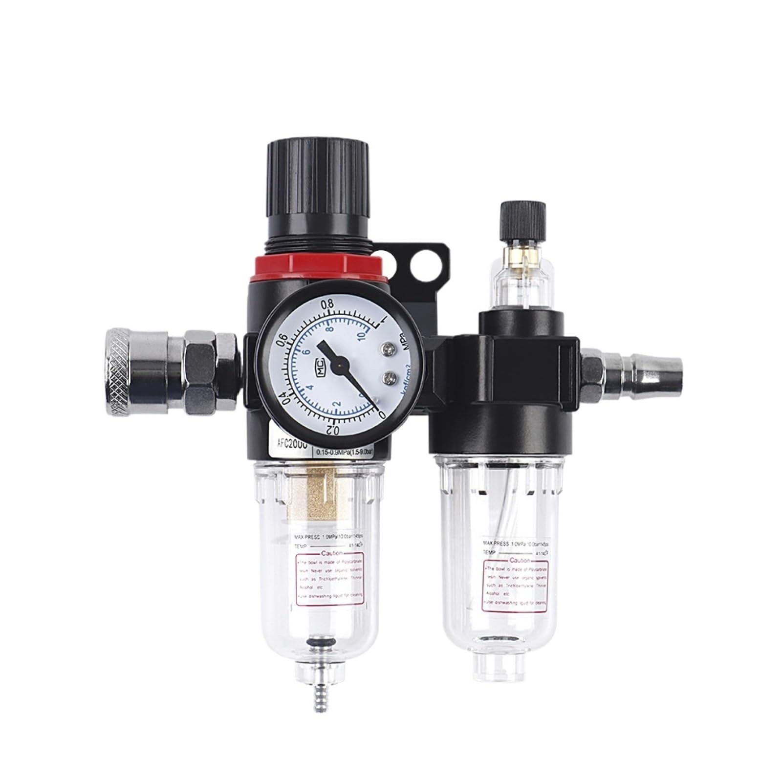 Compresseur d'air AFC2000 G1/4, séparateur Huile-Eau, Filtre à Air for réducteur de Pression, régulateur avec Cartouche filtrante supplémentaire(Set A-AFC2000)