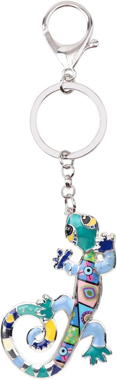 DOWAY Enamel Cute Lizard Gecko Keychain Keyring Charm for Handbags Purses Bags Belts Decor Gift image 4