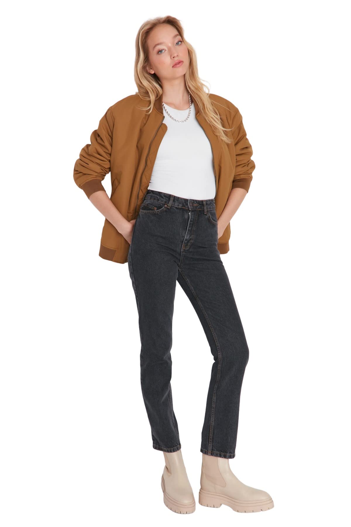 Trendyol Women High Waist Straight Leg Bootcut & Flared Jeans