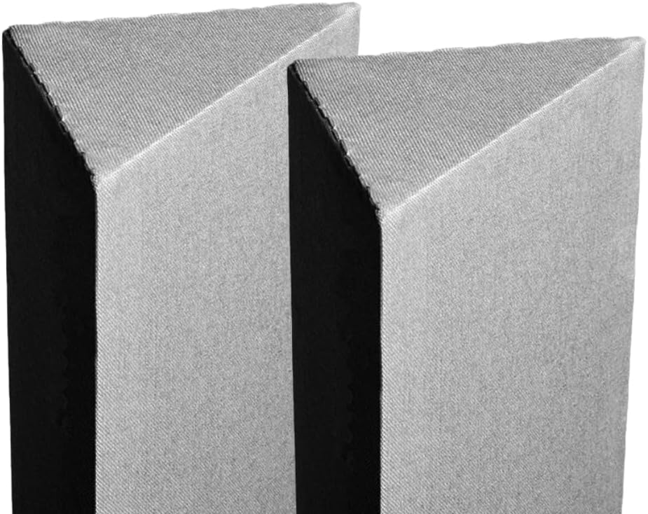 Tri Bass Traps 1'x4'x9", Rockwool Acoustic Room Treatment, NRC = 0.90 [SET OF 2] (Grey)
