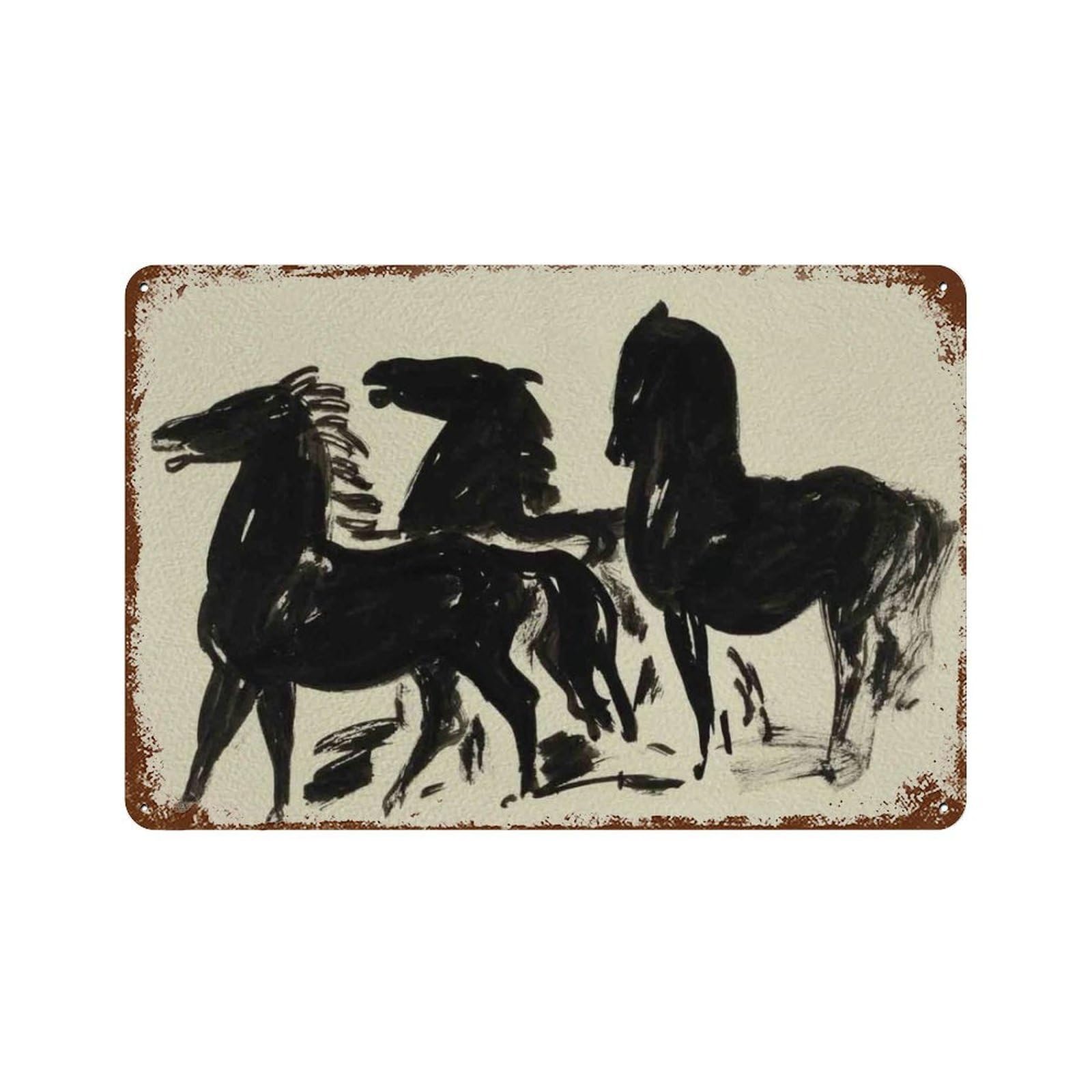 xiaoxiaoshen Vintage Horse Sketch Wall Decor Art Metal Tin Poster Modern Home Decor Art Home Bar Shop Decorations Vintage Sign 20x30cm
