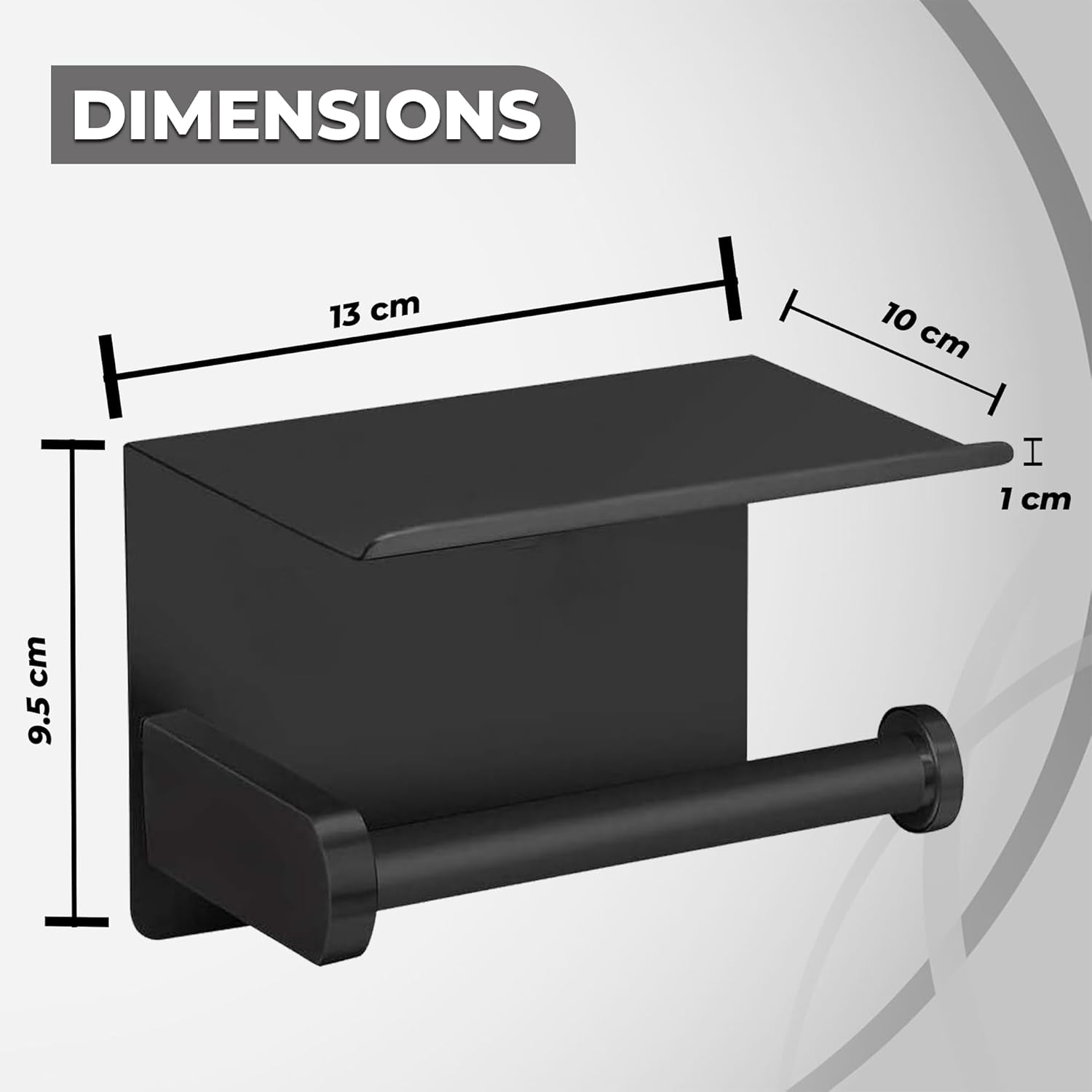 Generic Premium Quality Matte Black Toilet Paper Holder Wall Mount. Made from rustproof 304 stainless steel,Bathroom Accessory.built-in shelf for your phone or other small items (Matt Black).