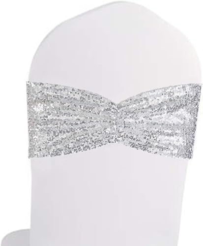 Miniatura 46 de Eternal Beauty Juego de 20 bandas de lentejuelas con lazo rojo para decoración de bodas, hoteles, fiestas