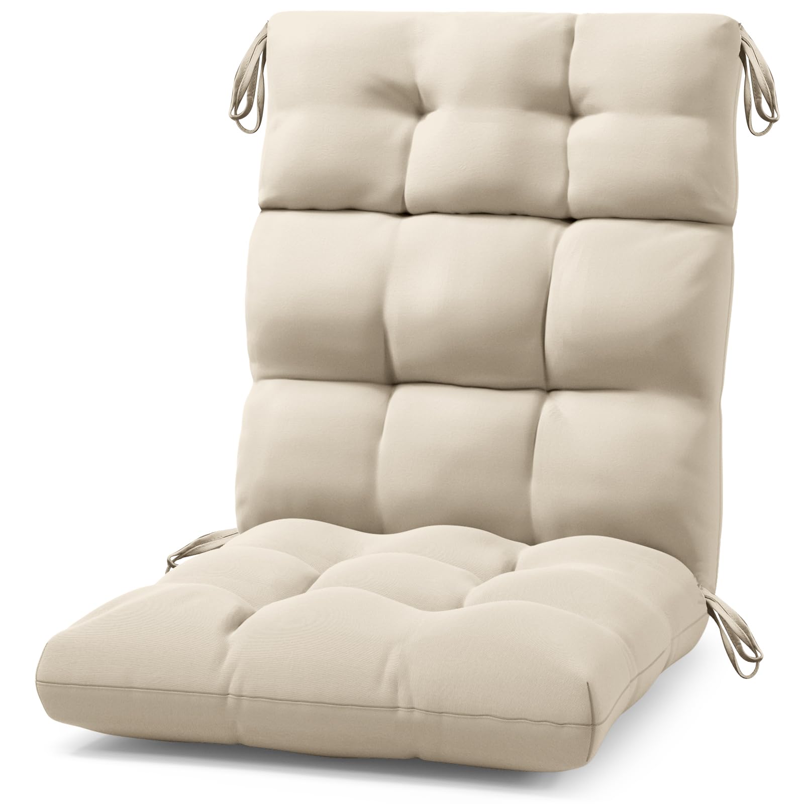 Outdoor Thicken Adirondack Chair Cushions,Patio Tufted High Back Cushion Water-Resistant Fade-Resistant Seat Cushion (Navy Blue)