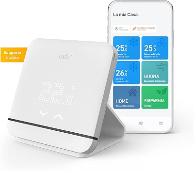 tado° Controllo Climatizzazione Intelligente con Supporto – Controllo condizionatore wifi – Compatibile con climatizzatori o pompe di calore dotati di telecomando a infrarossi – Gestione via app
