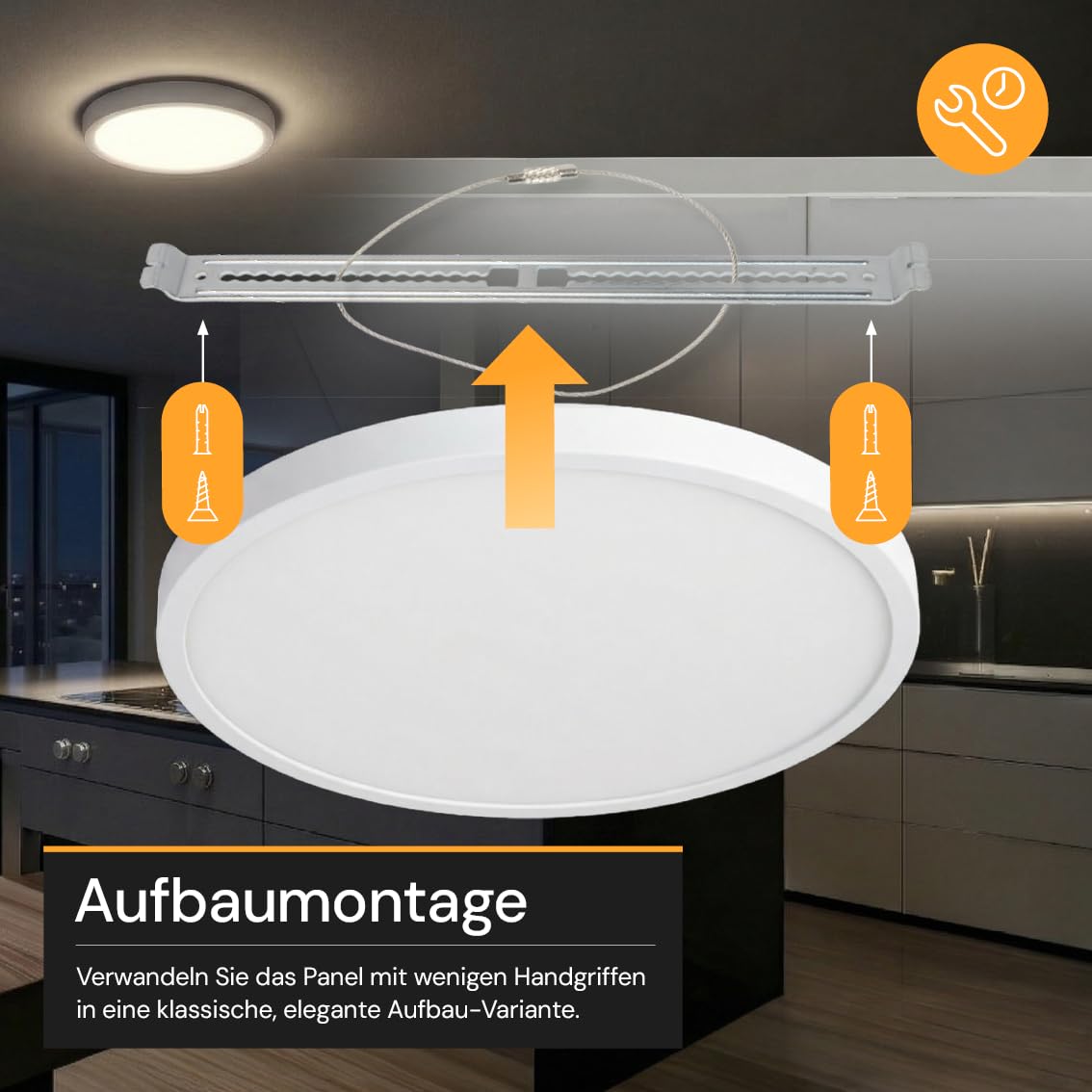 6er Pack LED Panel rund Ø 290mm, 24W 2400lm, Weiß