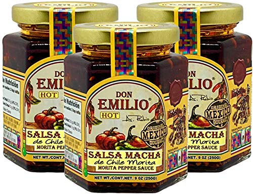 Don Emilio Salsa Macha Hot Chili Sauce, Chili Crisp Oil, Spicy Sauce, Morita Peppers, Natural Chili...
