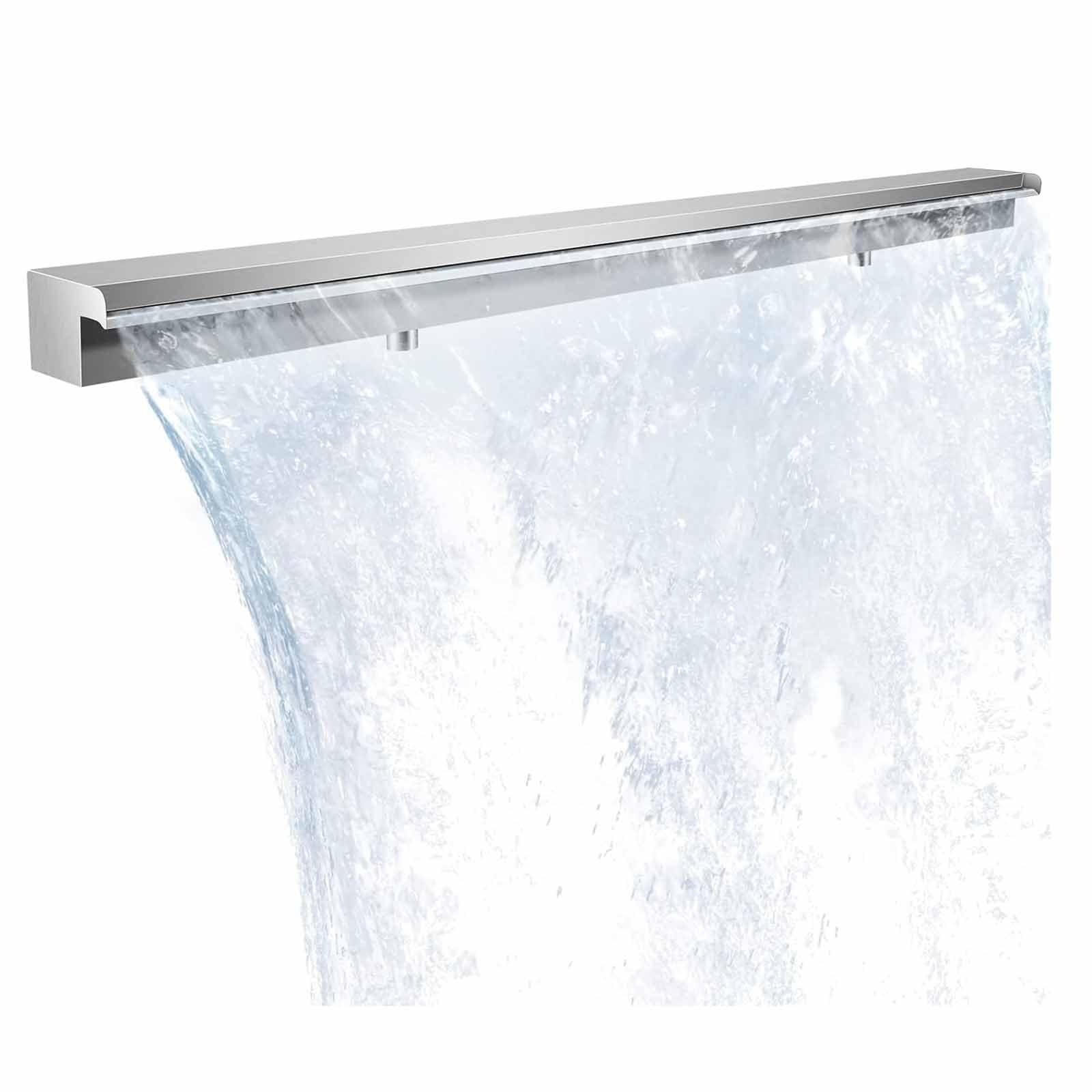 Stainless Steel Waterfall Spillway for Ponds & Fountains, 20cm (7.9in) Outlet, Smooth Water Flow & Cascade Blade, Easy Installation Water Feature