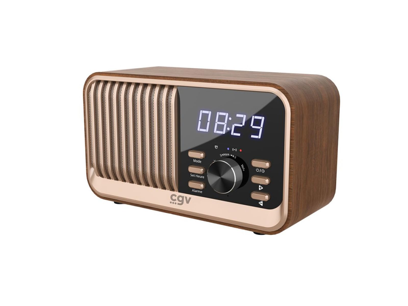 Radio portable CGV Bebop Bois d'exception avec enceinte 8W - 4