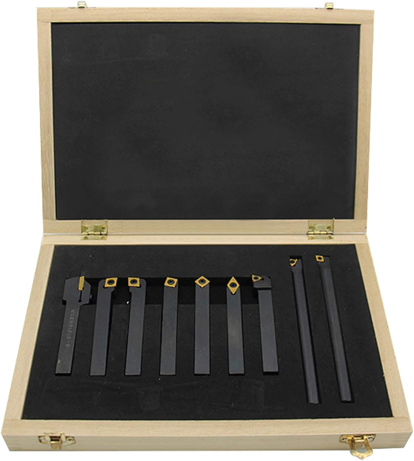 9Pcs Lathe Turning Tools with Carbide Insert Lathe Tool Set Lathe Cutting Tools Indexable Lathe Tools for Power Lathe Turning Tools