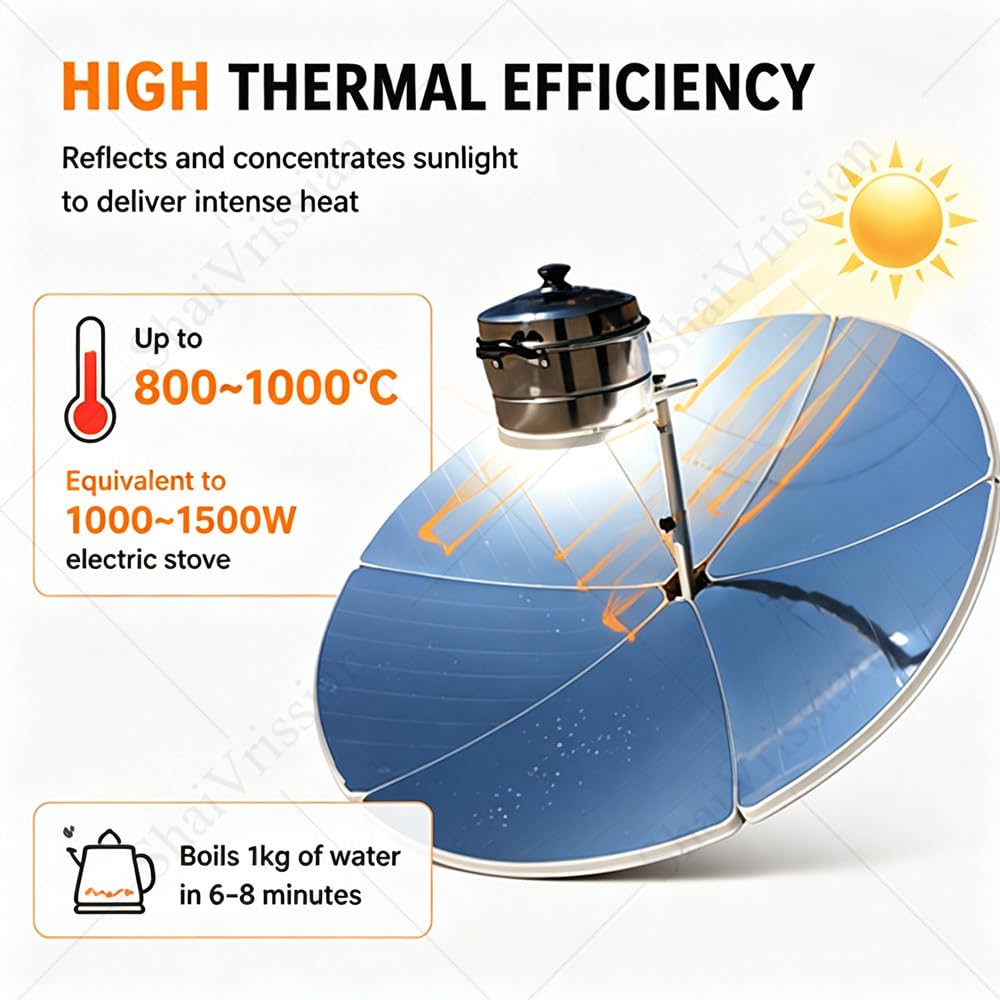 Skupiająca Kuchenka Solarna, Przenośna Paraboliczna Kuchenka Słoneczna, Kuchenka Solarna,800–1000°c,Do Badań Geologicznych,Prac Terenowych I Biwakowania