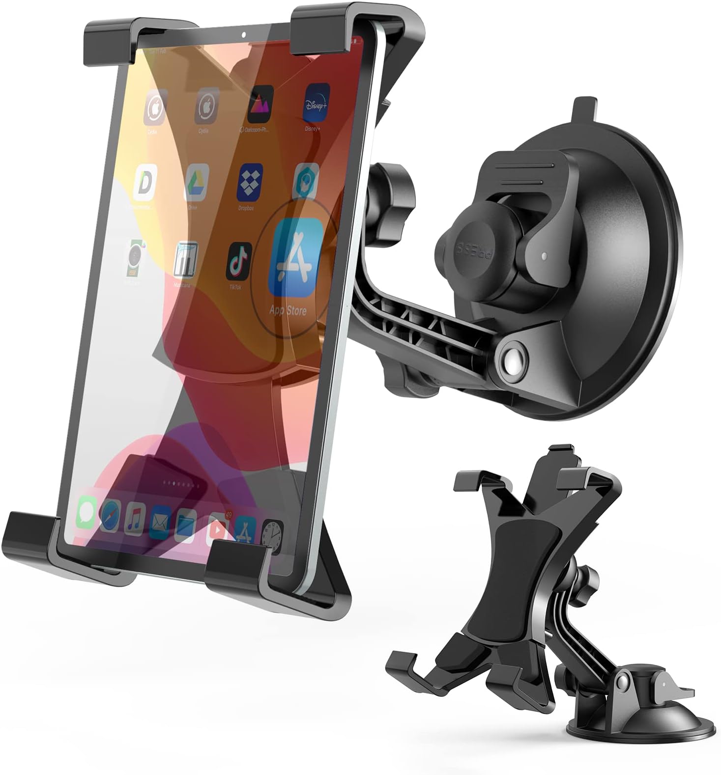 POMILECar Tablet Mount Holder, 360 Degrees Adjustable Tablet Car Mount with Strong Suction Cup Windshield Dashboard Cell Phone Holder for 7"~ 10.5" Tablets,iPad Air/Mini,Samsung Galaxy Tab