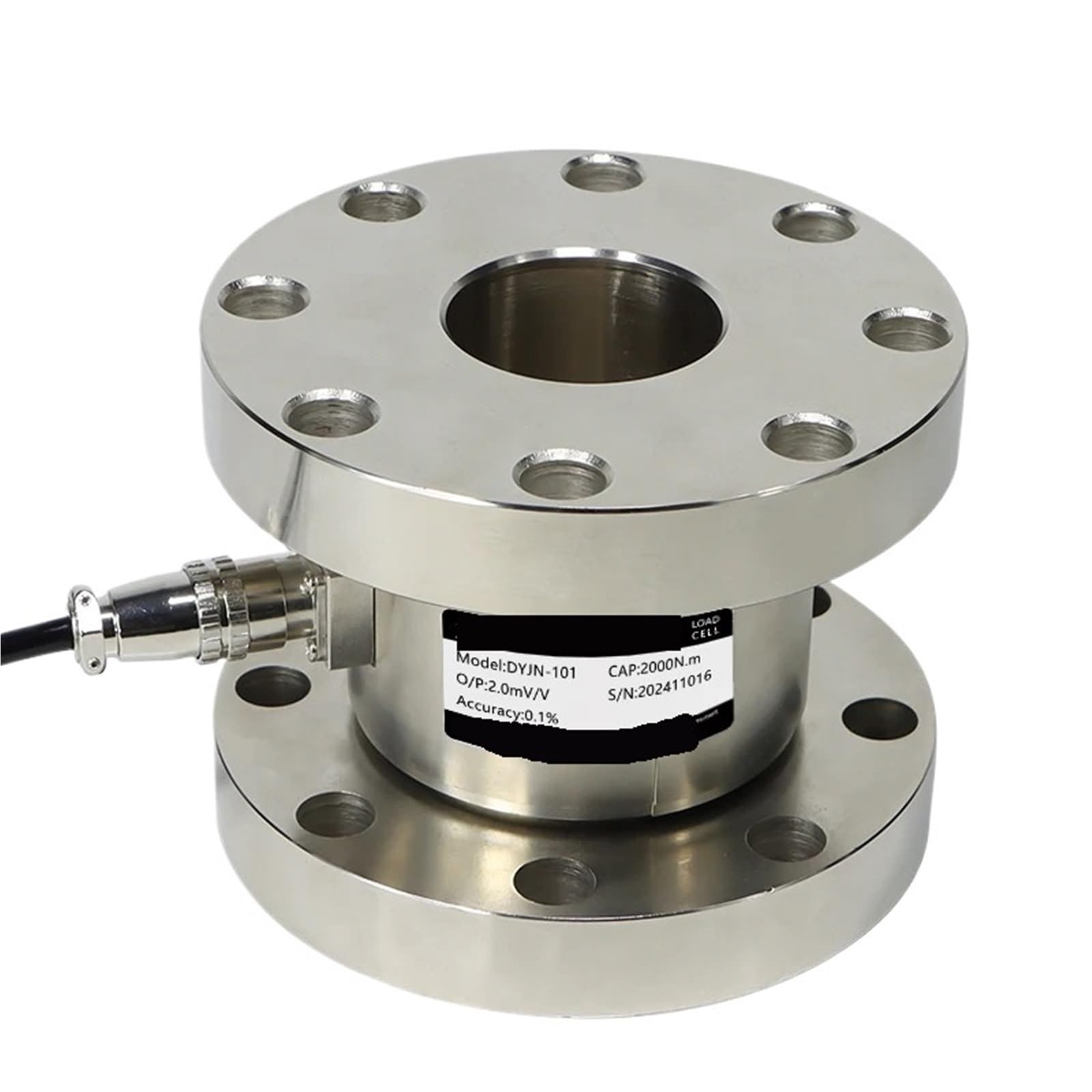 Sensor torsión estático DYJN-101 doble brida para llave de 500Nm 5