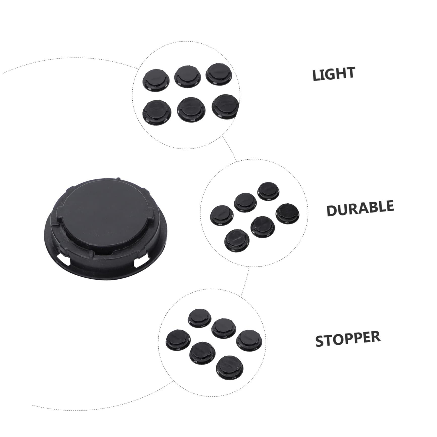 TEHAUX 50Pcs Black Piggy Bank Bottom Plugs Durable Plastic Stoppers for Money Savings Box Inserts to Prevent Coin Loss Figurines for Daily Use