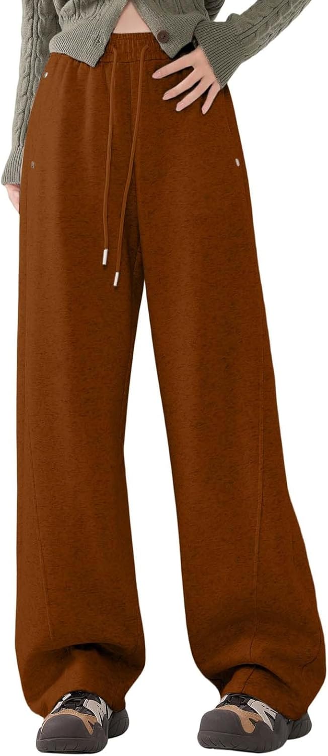Women's Loose Wide Legged Sweatpants Baggy Tall Sport Wide Leg Joggers Yoga Athletic Loose Fit Straight Leg Open Leg