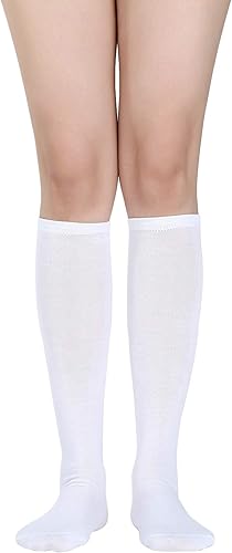 SATINIOR Calcetines altos hasta la rodilla para mujer, calcetines de tubo alto hasta el muslo para mujer, medias largas atléticas altas para