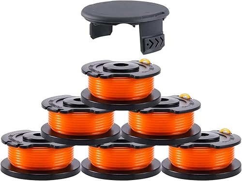 Miniatura 7 de A ANLEOLIFE Bobina de repuesto de línea única de 0.065 pulgadas x 16 pies para recortadoras Greenworks, piezas modelo # 29252, 29092 (6 carretes y 1