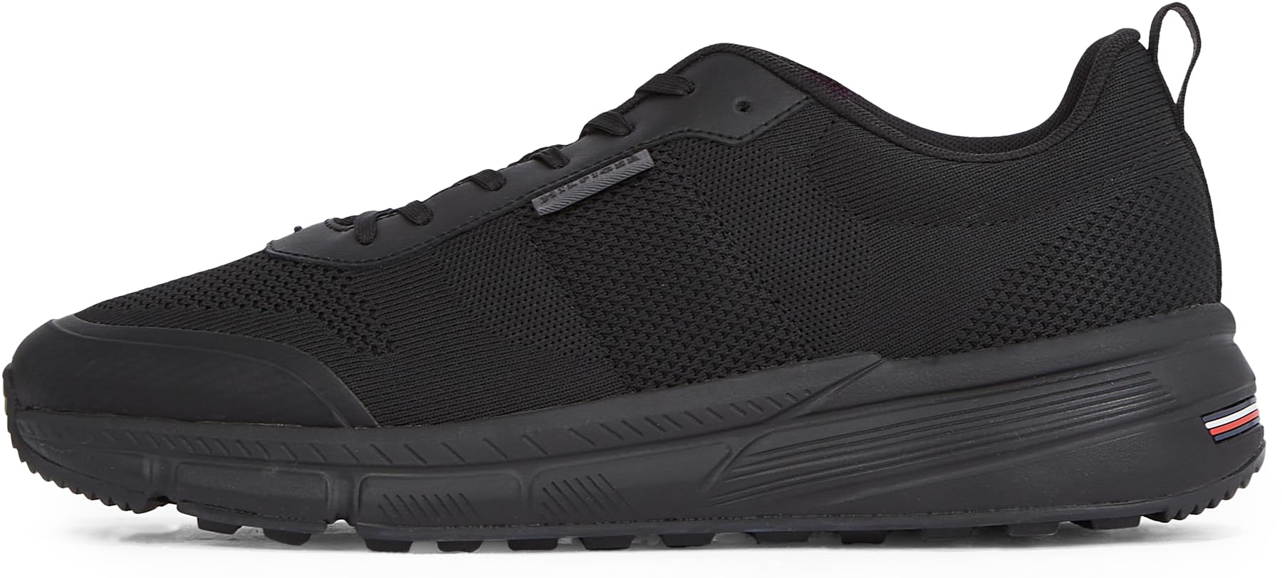 Tommy Hilfiger Men’s Lightweight Modern Knit Runner Trainers, Black (Black), 6.5