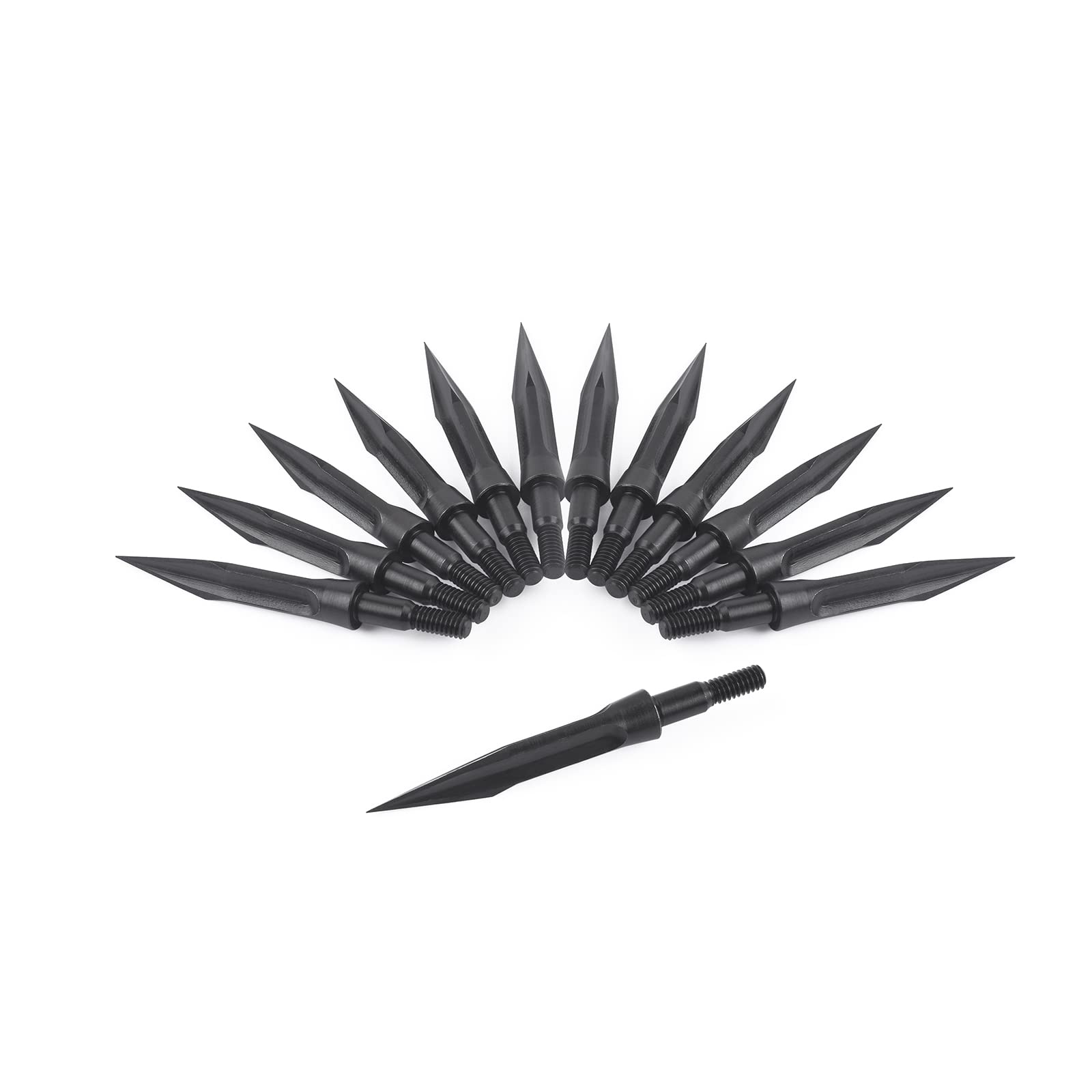 NIKA ARCHERY 12 Pièces Pointes de flèches 125/150 Grains Pointes Larges tir à l'arc Pointes métalliques Fixes pour flèches flèches arbalète flèches arbalète Cible Chasse