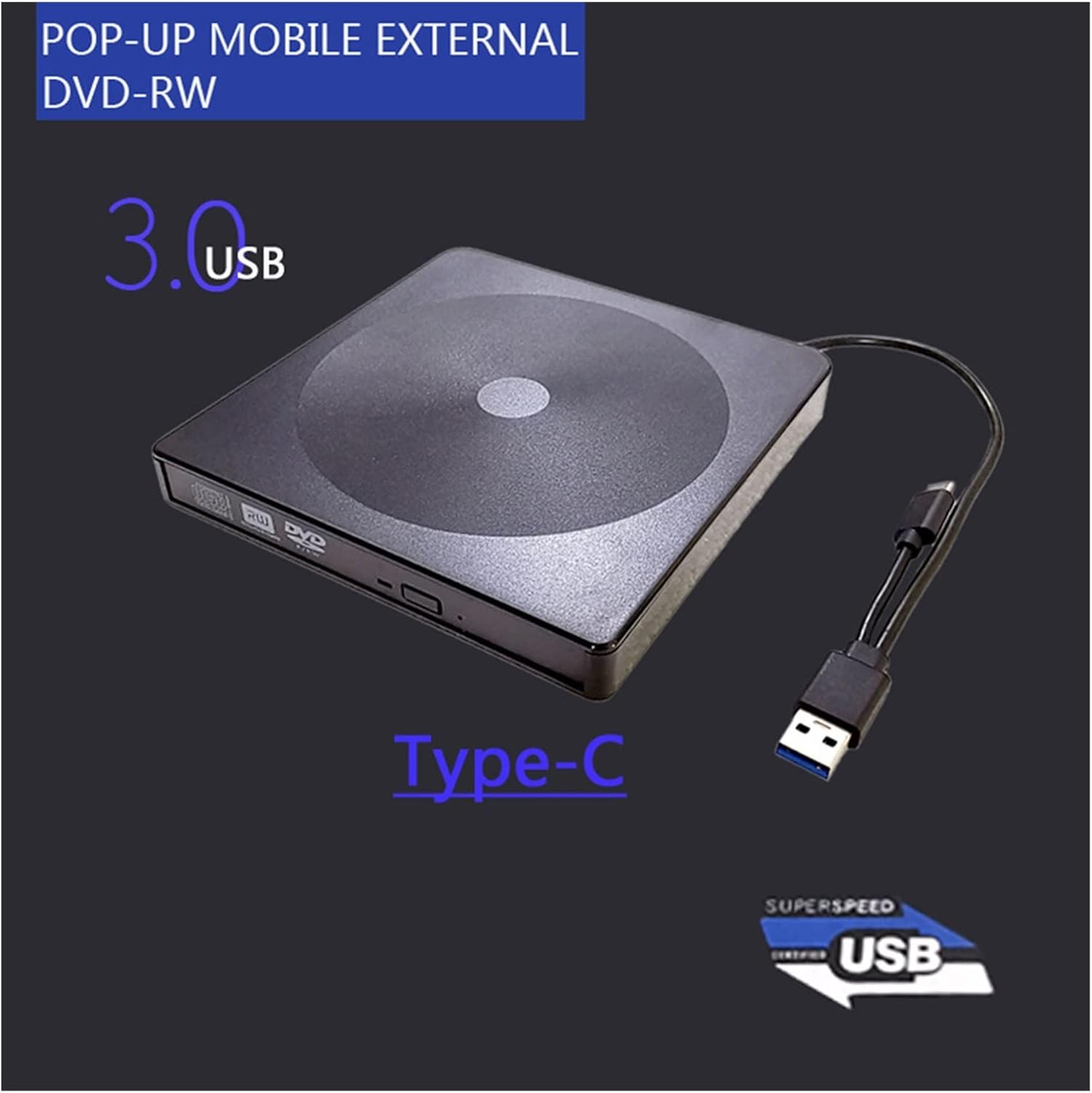 DVD Player Portable Ultra Slim CD DVD ROM Writer DVD ROM Portatil Lector DVD External CD DVD Drive USB 3.0 USB Type C Mini dv Player
