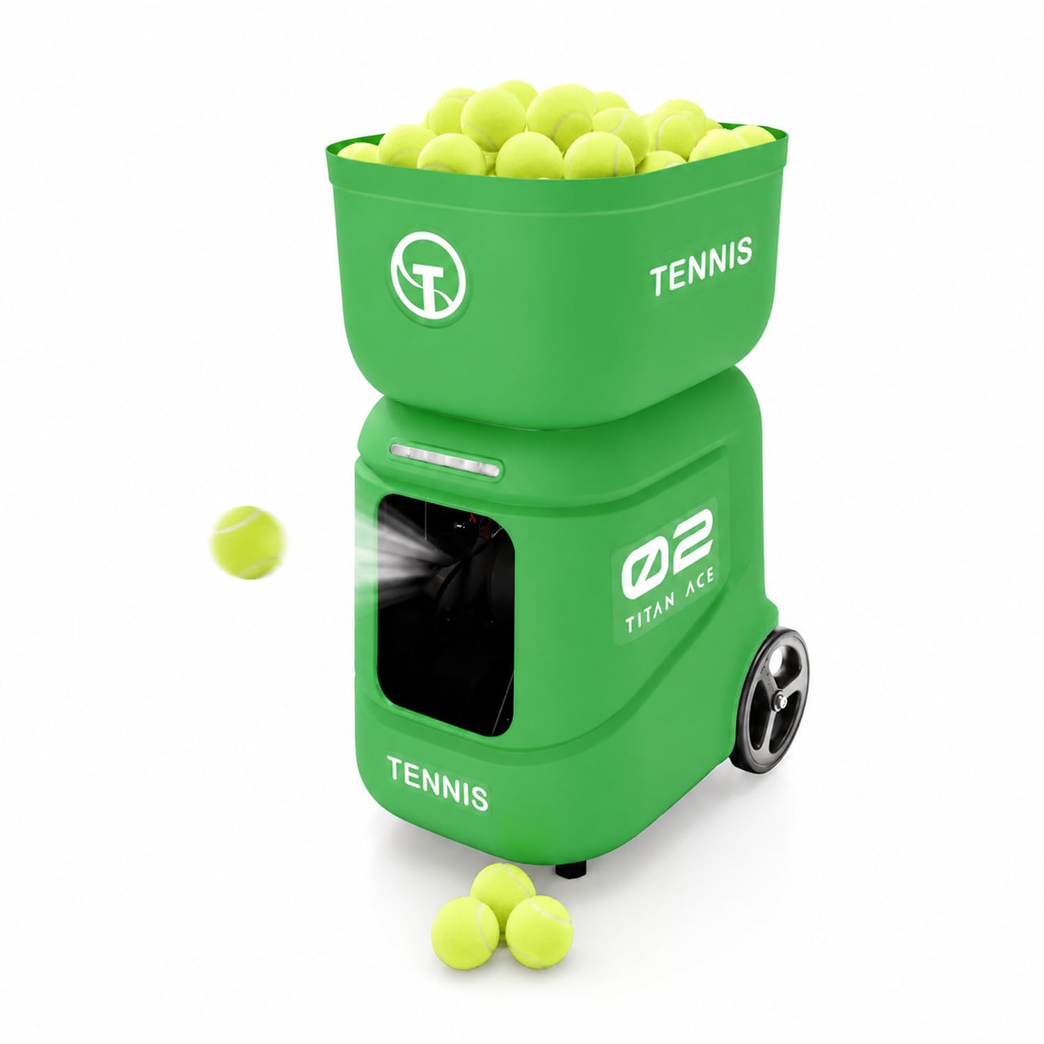 Titan ACE Tennis Ball Machine for Coaches &amp; Mobile Players | 150 Ball Capacity, Lightweight 39 lb Design with Invertible Hopper, Free App Control