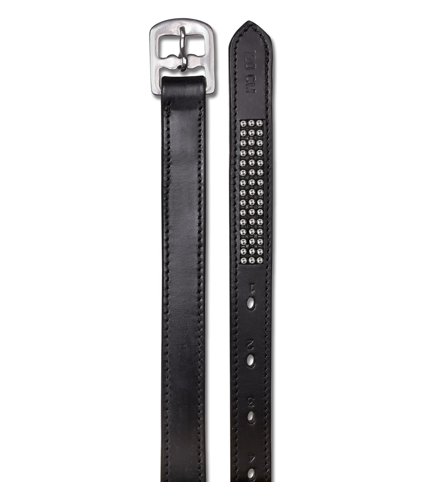 Waldhausen Star Steigbügelriemen mit Strass, Schwarz, 120 cm