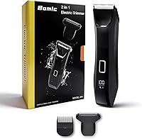 Bomic Manscaper Trimmer: 2-in-1 Ball & Body Hair Groomer, No-Nick Dual-Head Shaver, IPX7 Waterproof, LED Display, Travel-Friendly