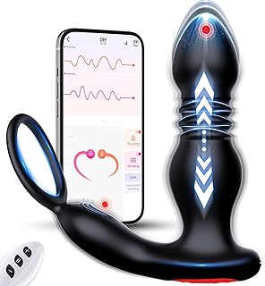 Sex Toys Anals Vibromasseurs, 3 EN 1 Masseurs de Prostate Vibrant Plug Anal Sextoy Homme Sex Stimulateur Gode Sex Toys avec Anneau Vibrant APP Télécommandé Sex Toýs Couple Jouet Sexualité Couple