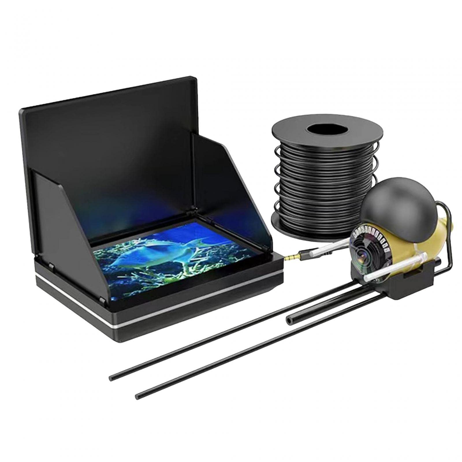 Sondas de Pesca con Vídeo, Sondas de Profundidad Nocturnas con Cable, Equipo de Pesca para Exteriores, Cámara de Pesca Subacuática