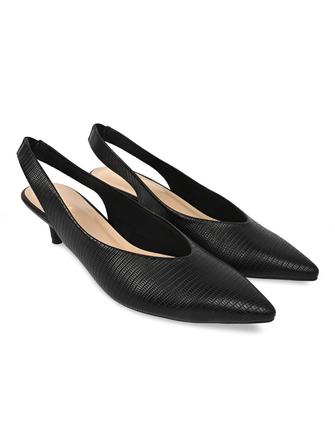 Empower Black Women Textured Classic Kitten Heel Sling Backs-image-2