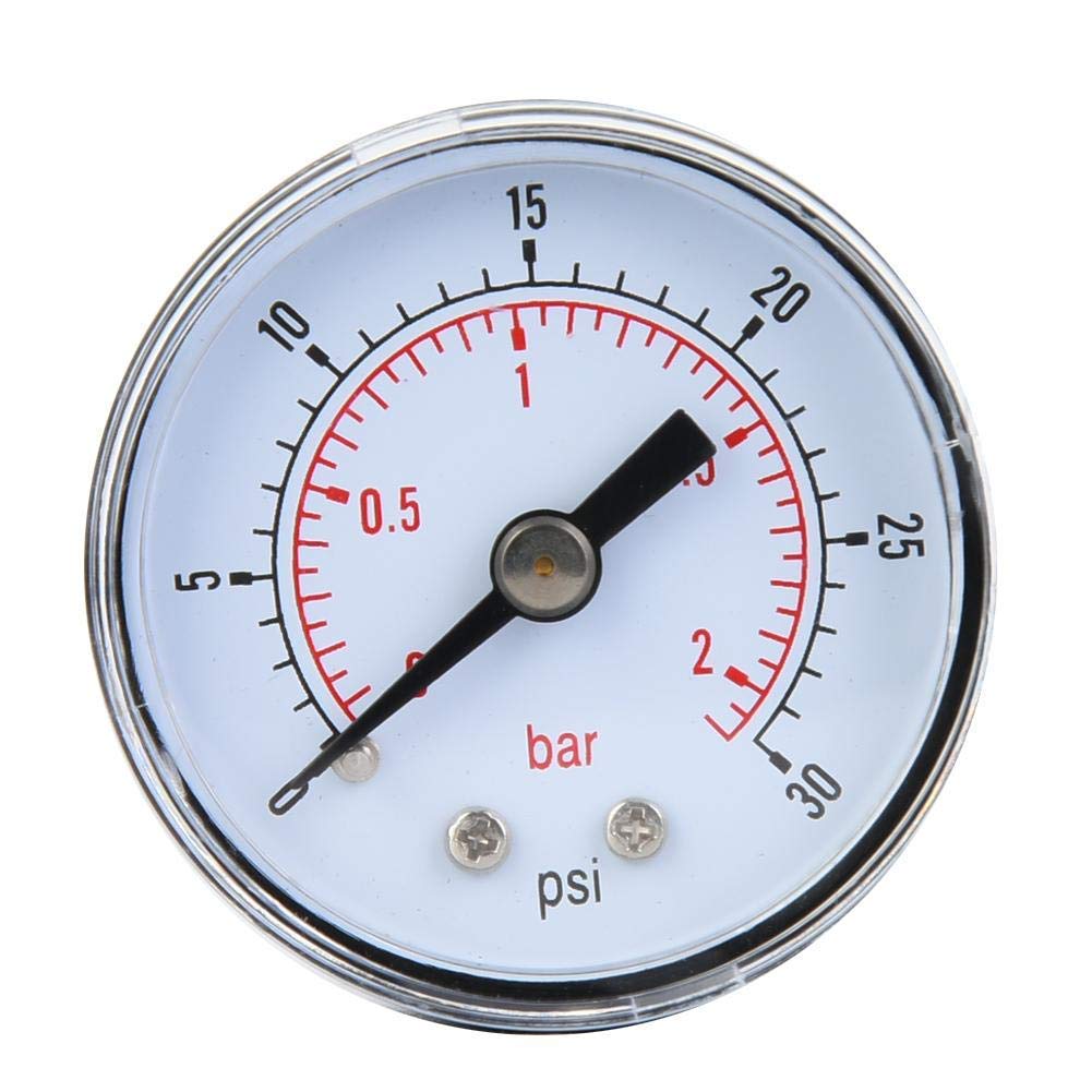 Mechaniczny manometr do, Manometry i odkurzacze Manometry Powietrza Olej Woda BSPT 1/8 cali Powrót połączenia (0-30psi,0-2bar)