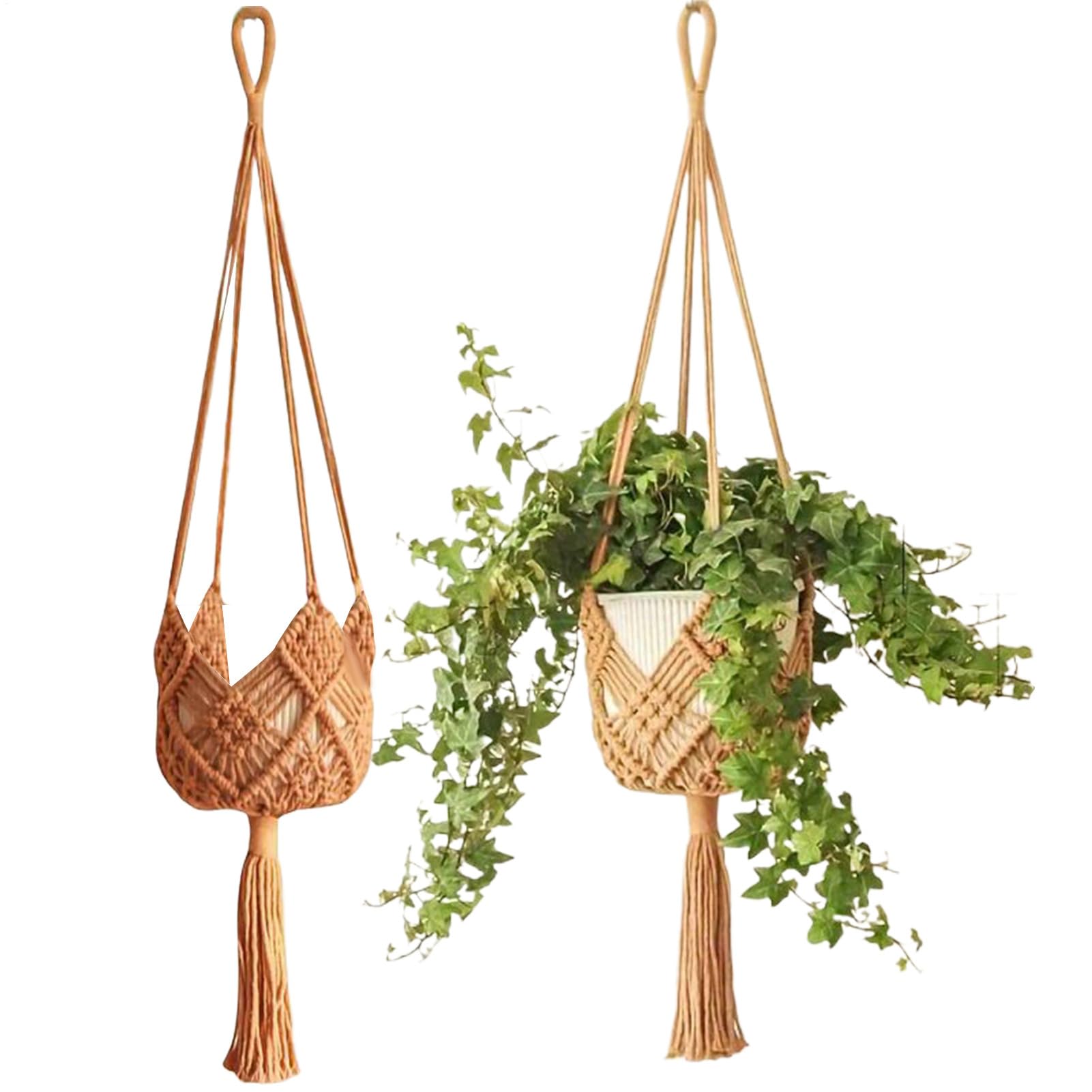 Panier de fleurs à suspendre en crochet haut de gamme pour une décoration d'intérieur chic