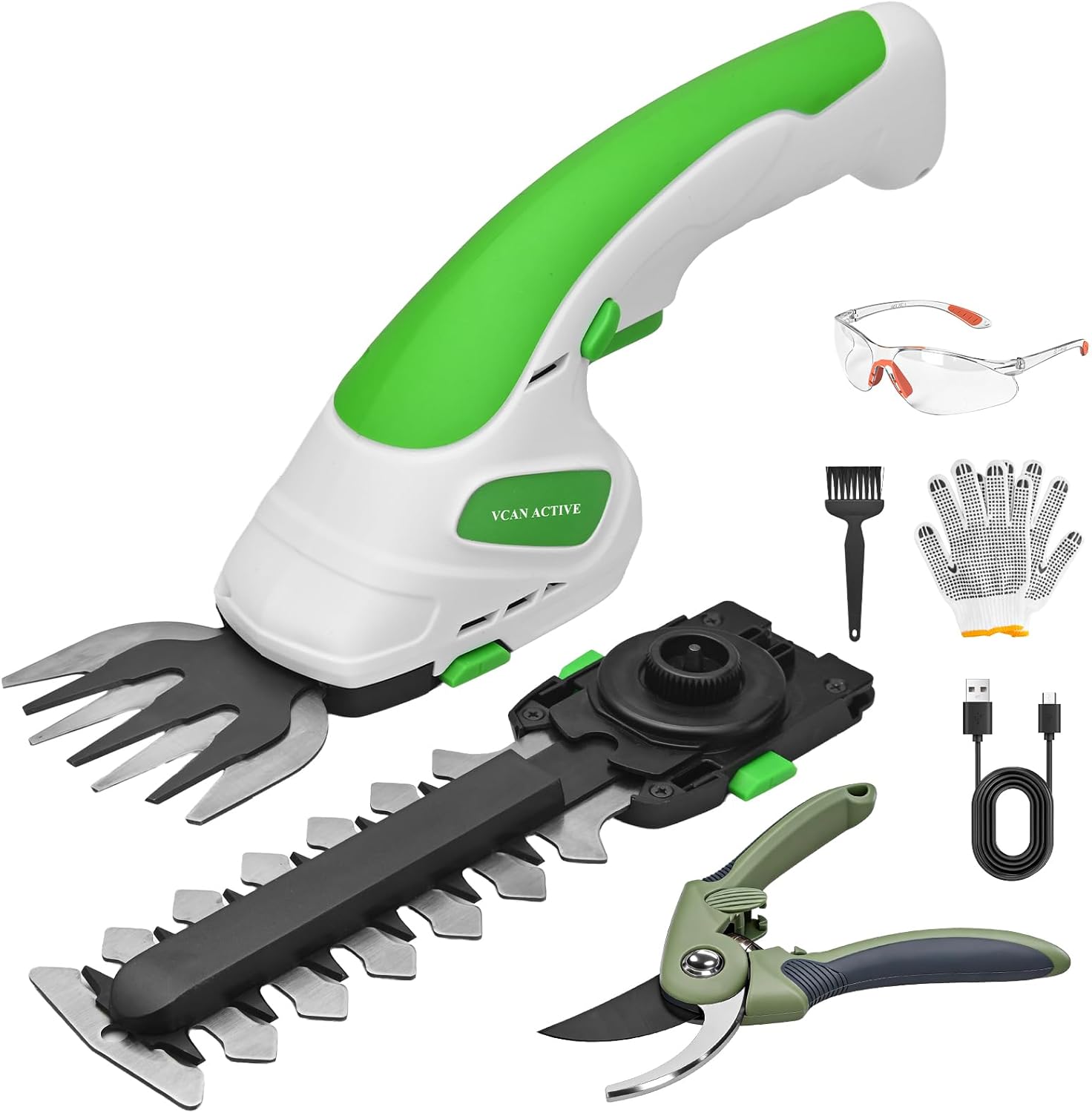 7.2V Hedge Trimmer Cordless | 2-in-1 Handheld Electric Shrub Trimmer & Grass Shear with Pruning Shears | 3.0Ah Lightweight Rechargeable Battery Powered for Garden, Yard, Lawn