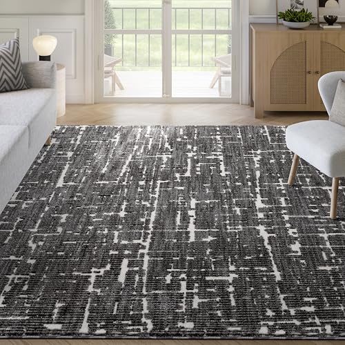 Tapete decorativo Abani negro 5'3" x 7'6"