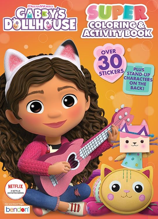 Bendon Gabby's Dollhouse Coloring Book | Gabby's Dollhouse Activity Book | Gabby Doll House Coloring | 30+ Stickers | 144 Pages | Officially Licensed image 3