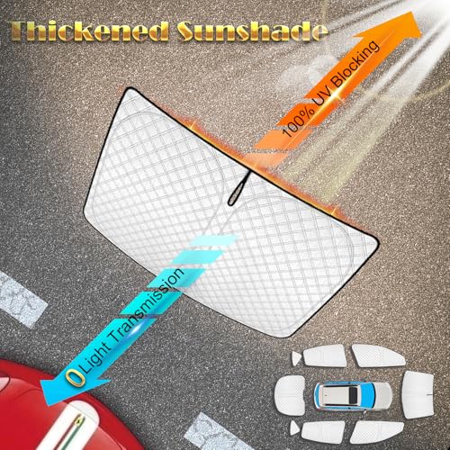 Image of KMF 8pcs Full Window Sun Shades for Subaru Outback Wagon Accessories 2015-2019, Custom Fit Privacy Car Window Covers for Windshield Side Rear, UV Block and Blackout for Camping Outdoor