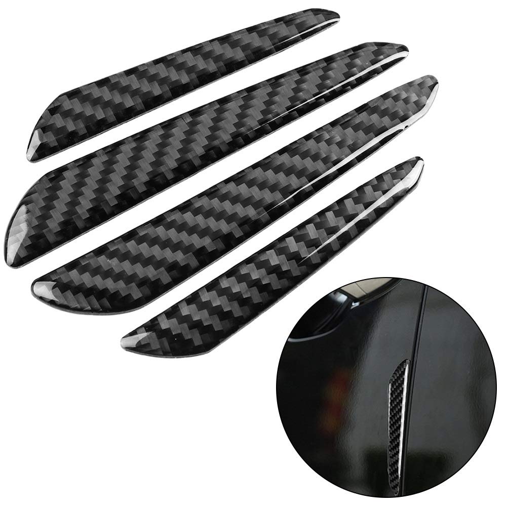 Image secondaire de Vobor Protecteur de Pare-Chocs for Pare-Portes - 4Pcs Bandes de Protecteur de Pare-Chocs en Fibre de Carbone Trim Cover Car Univ