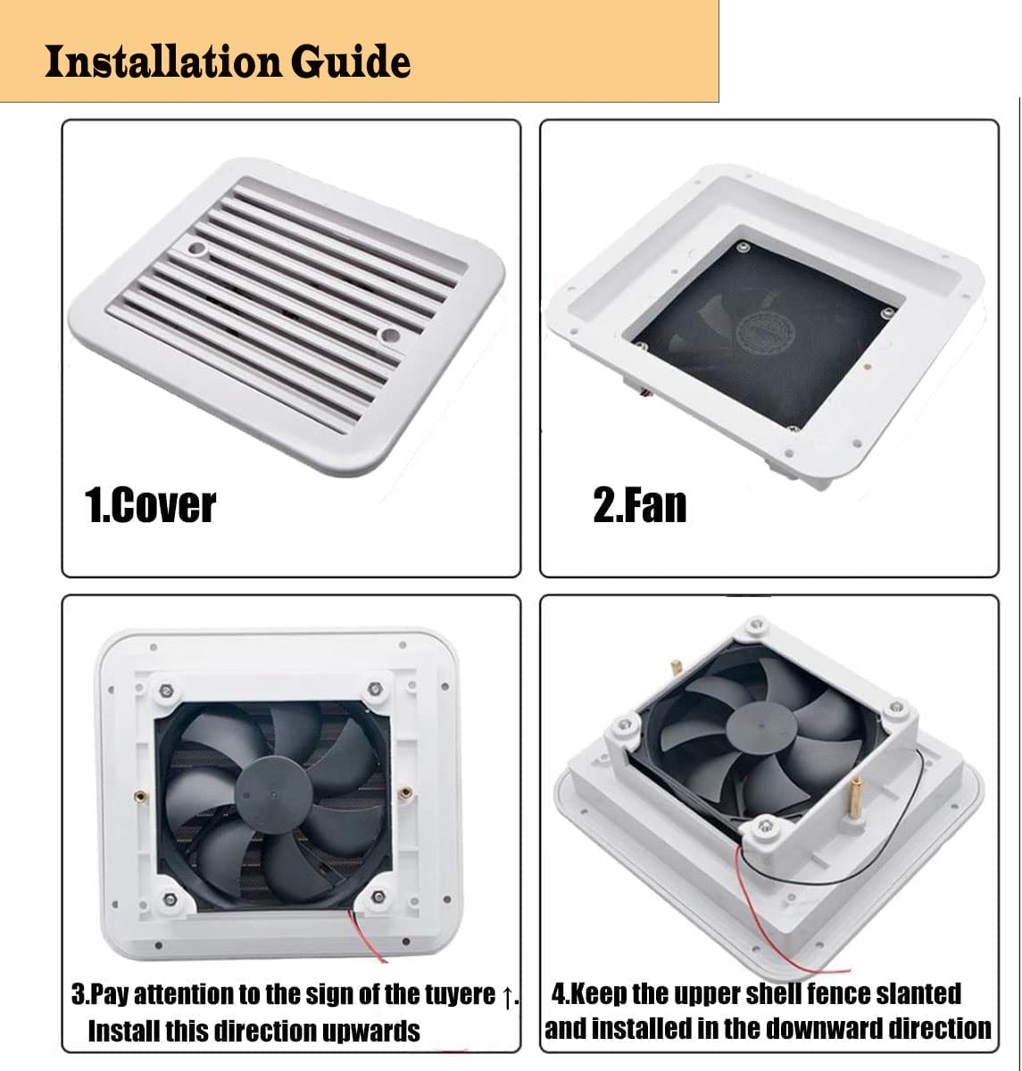 MACHSWON 12V Side Vent Exhaust Fan For RVs & Trailers
