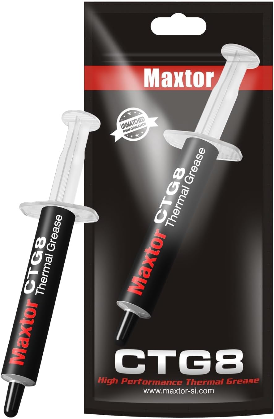Maxror CTG8-4G Thermal Paste | 12.8W/m·K Ultra-High Thermal Conductivity CPU GPU Grease | Carbon Micro-Particle Compound | Non-Conductive, Long-Life, Easy Apply Heat Sink Paste (4G)