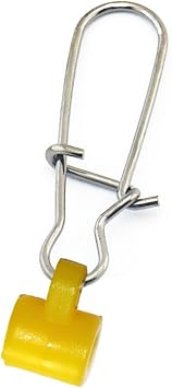 50pcs Fishing Line Slide with 6# Duo-Lock Snap High-Strength Slider, Fish Finder Rig Slides for Fishing, Yellow 1.65inch 150lbs