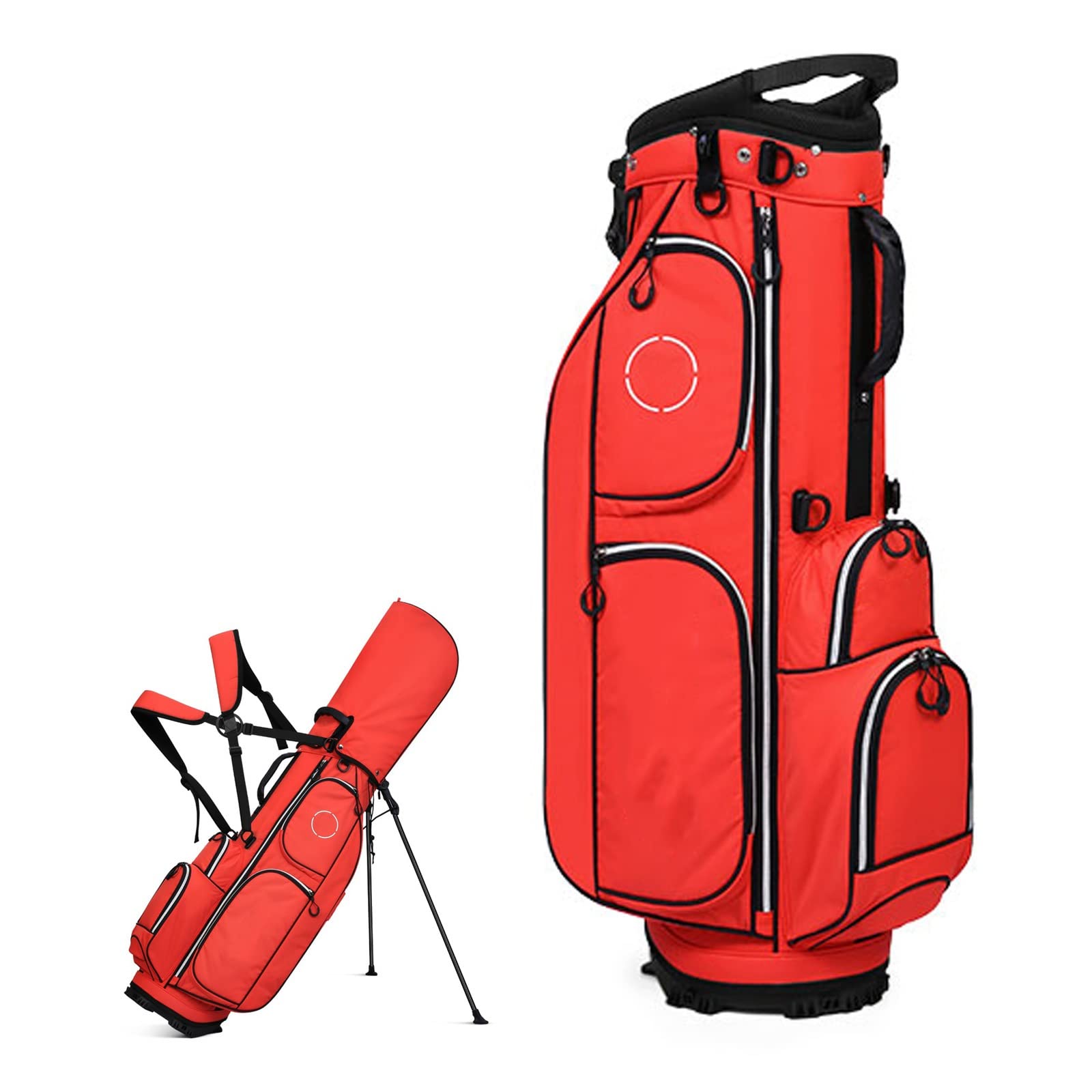 Easy to Carry & Durable Pitch Golf Bags, Space Saving Mens Golf Bag, Golf Stand Bag with 5 Way Divider Portable, Detachable Shoulder Strap, Easy to Carry, Non-Slip Feet