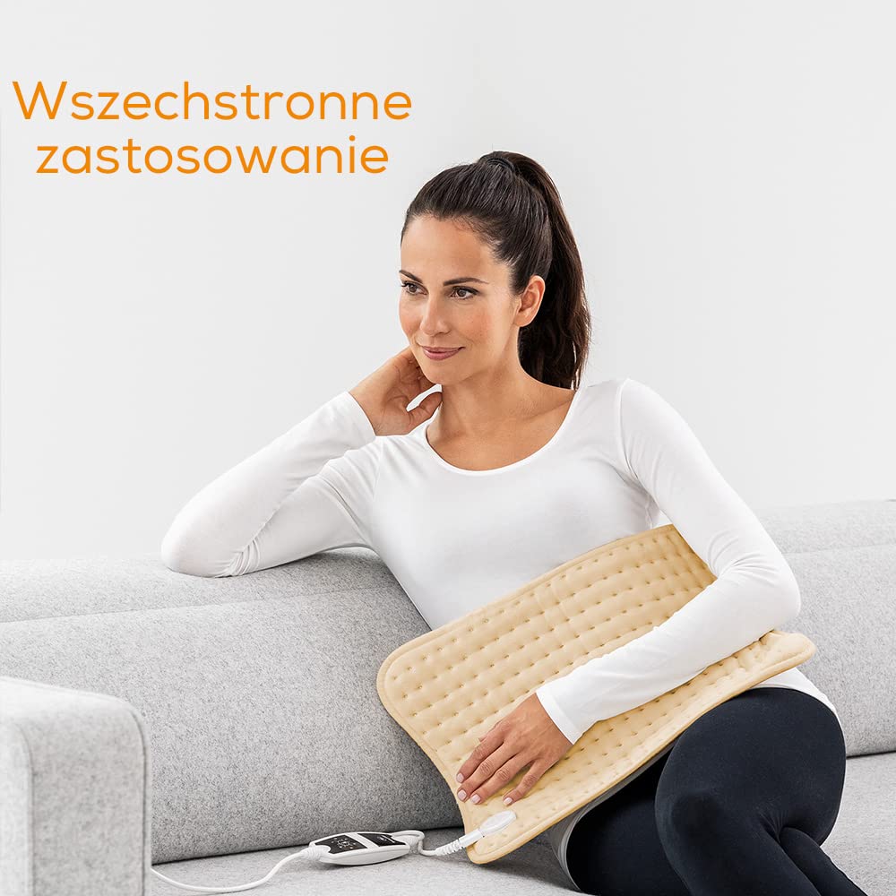 Beurer HK115 Poduszka grzewcza z oddychającym, nadającym się do prania pokrowcem, szybkie nagrzewanie, automatyczny wyłącznik bezpieczeństwa, 6 ustawień temperatury